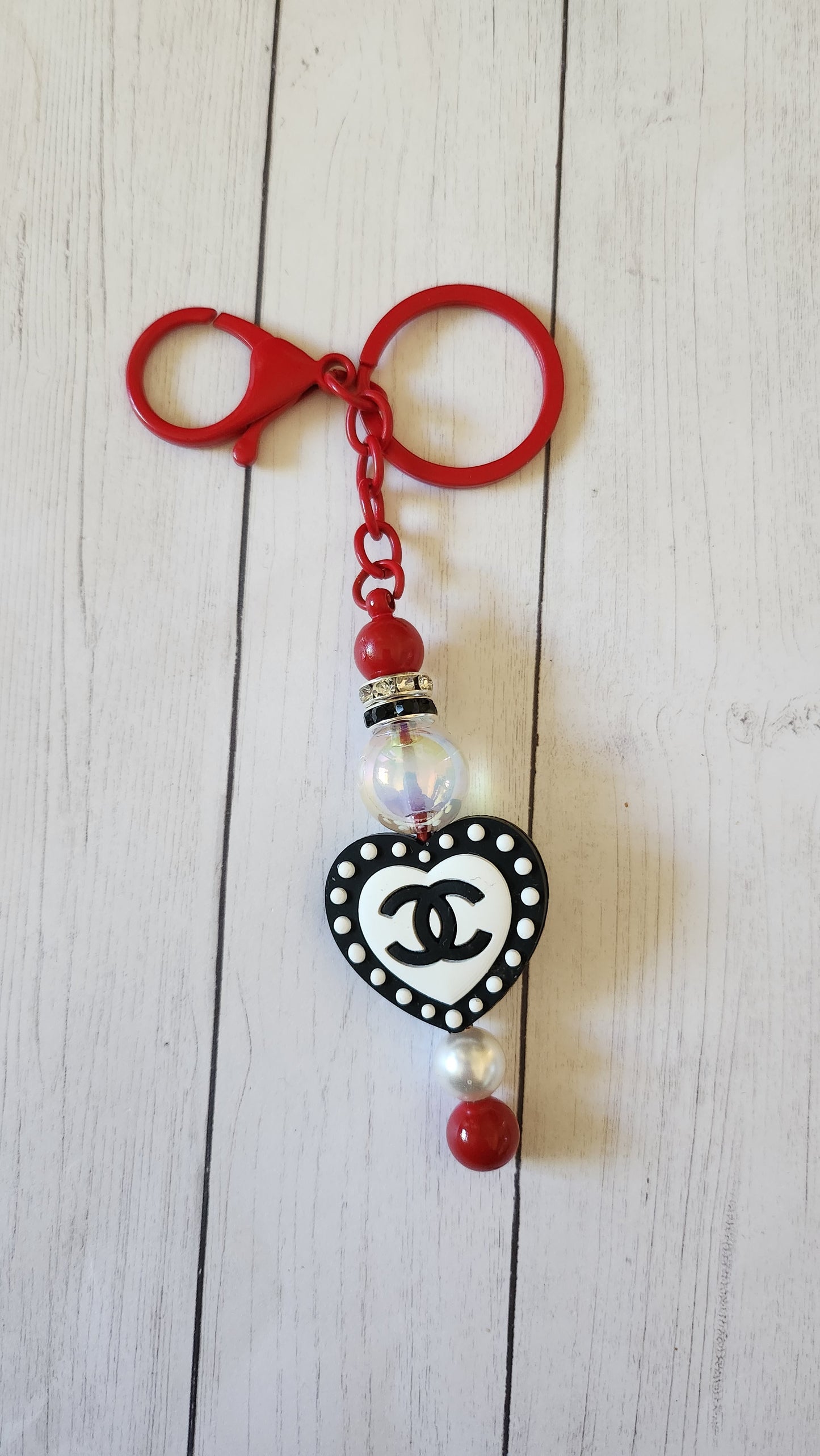 CC dot heart keychain