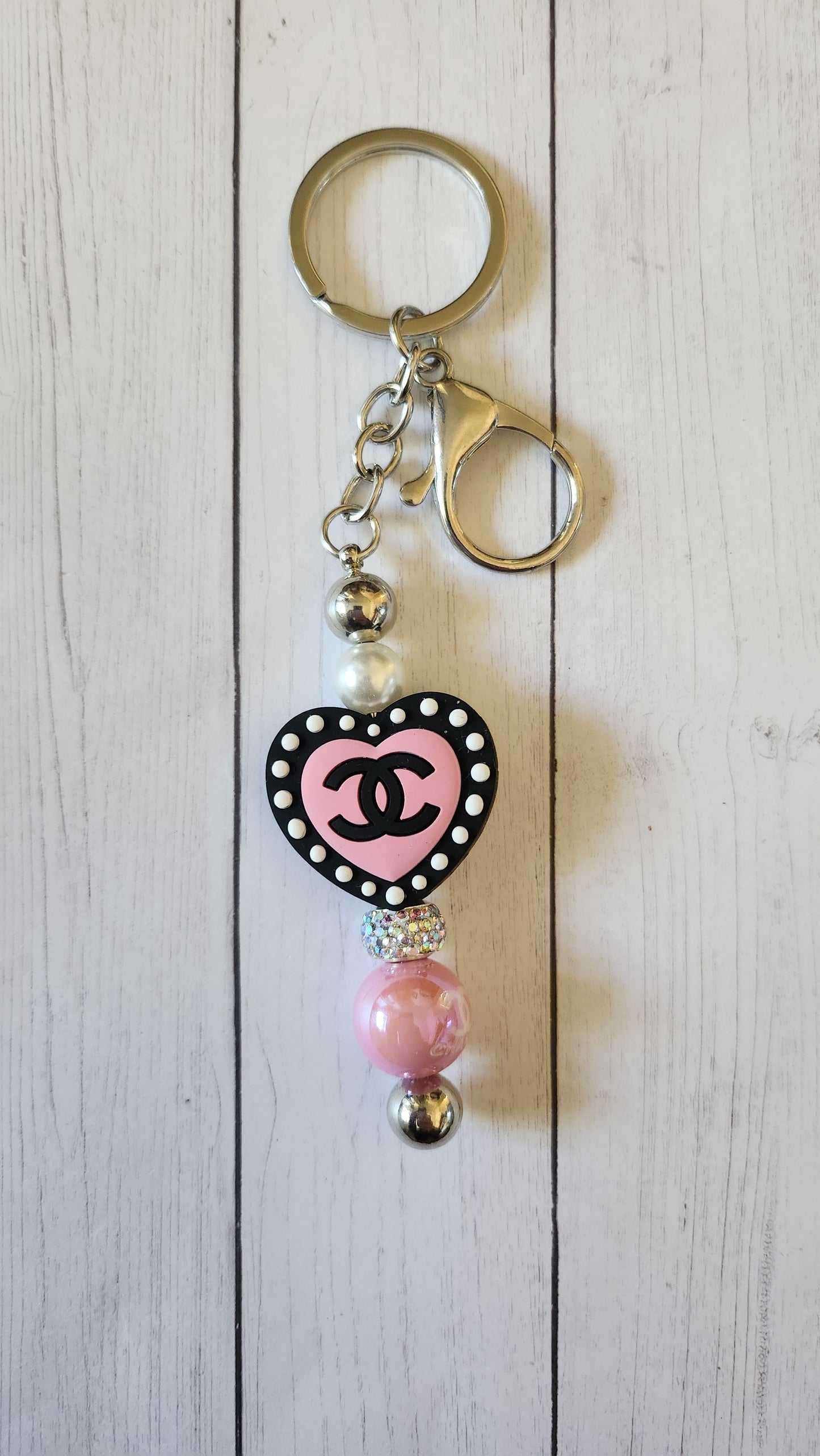CC dot heart keychain