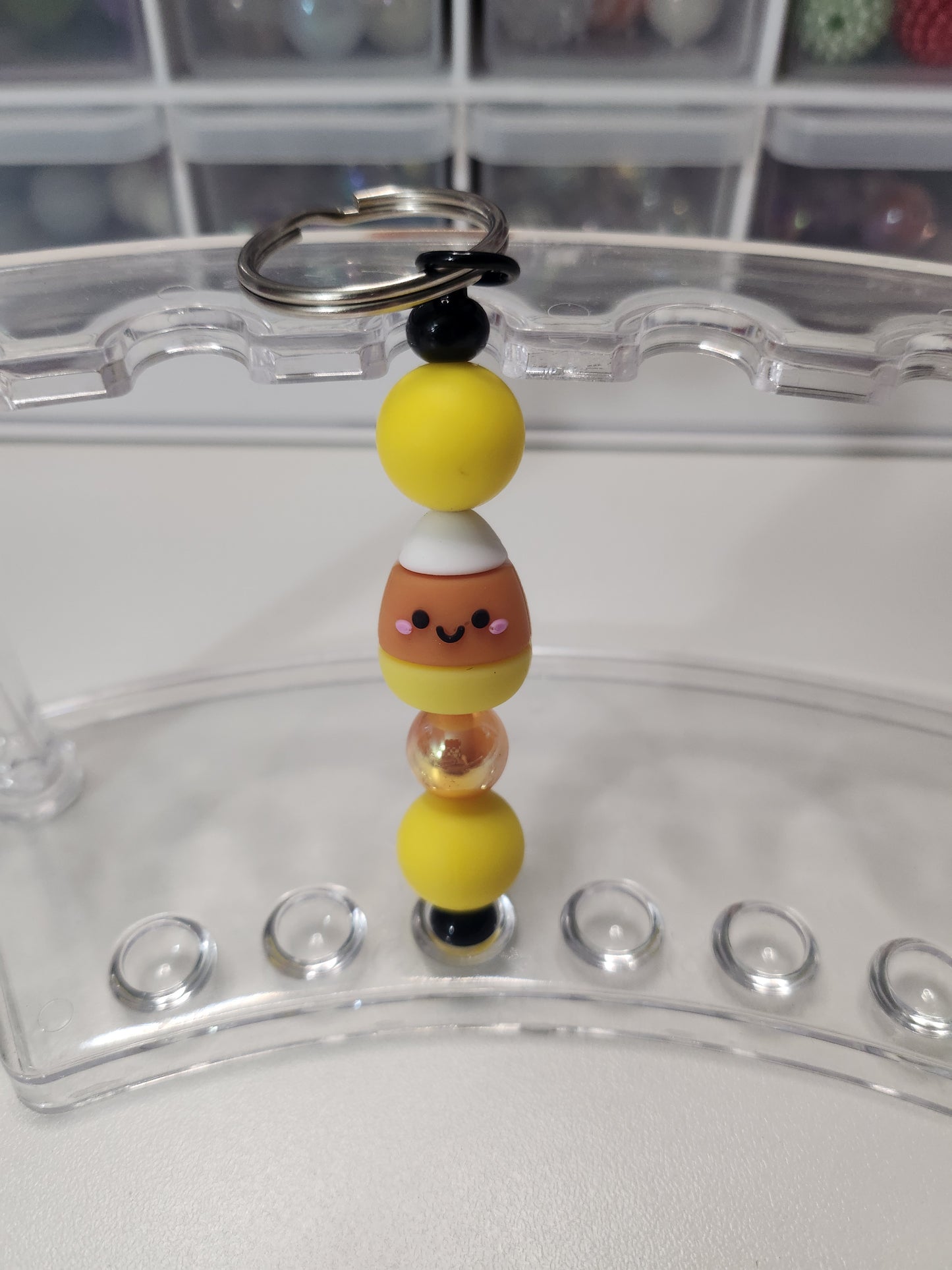 Candy corn keychain