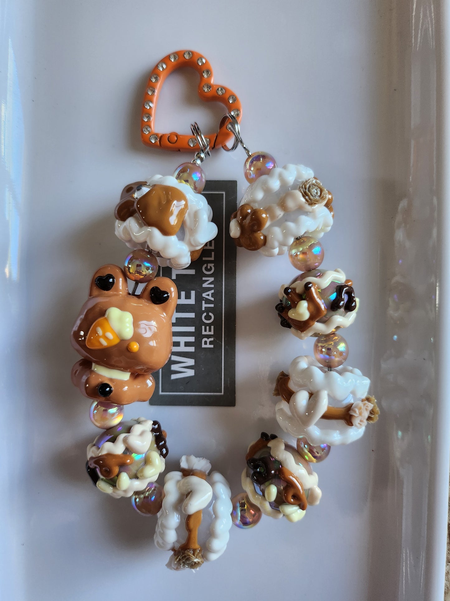 Brown chubby cubby phone charm//bag charm