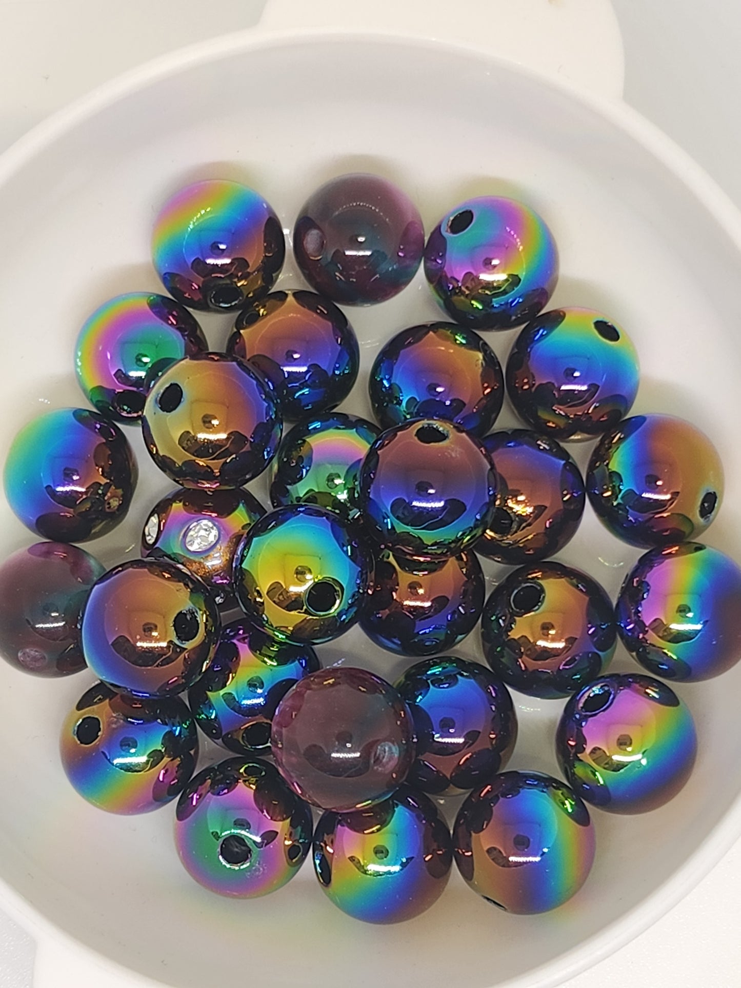 Oil Slick acrylic beads