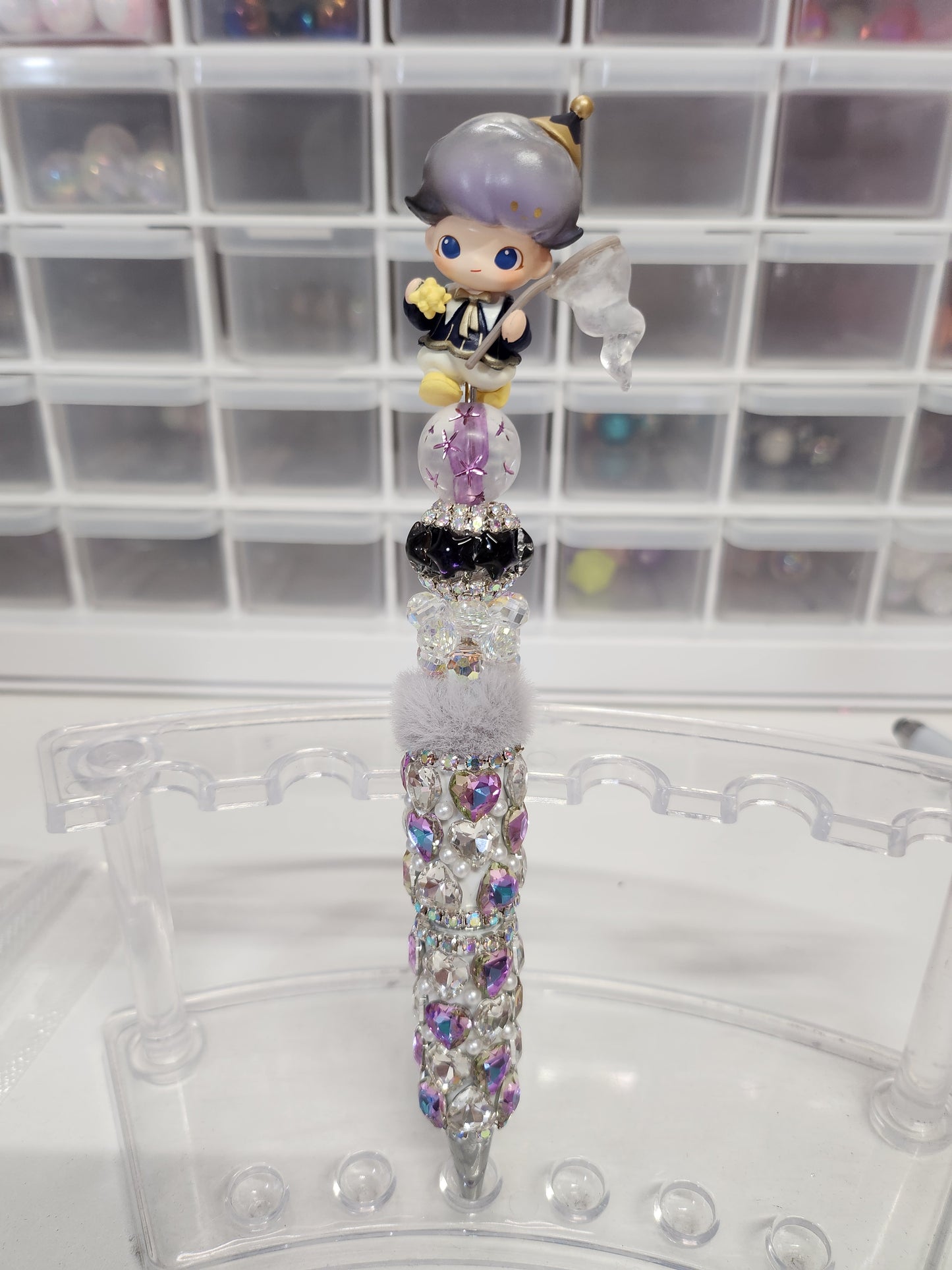 Rhinestone heart pen