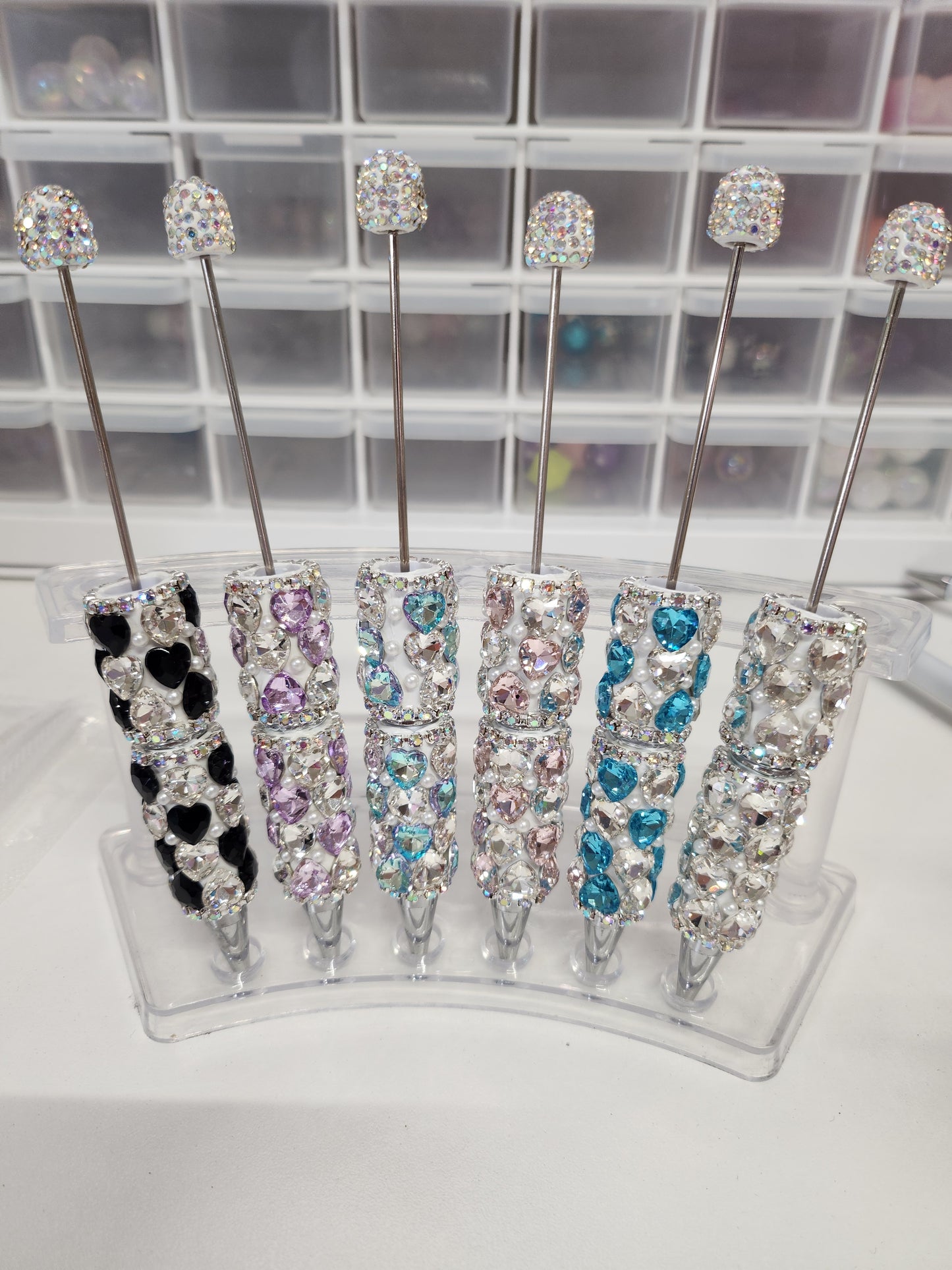 Rhinestone heart pen