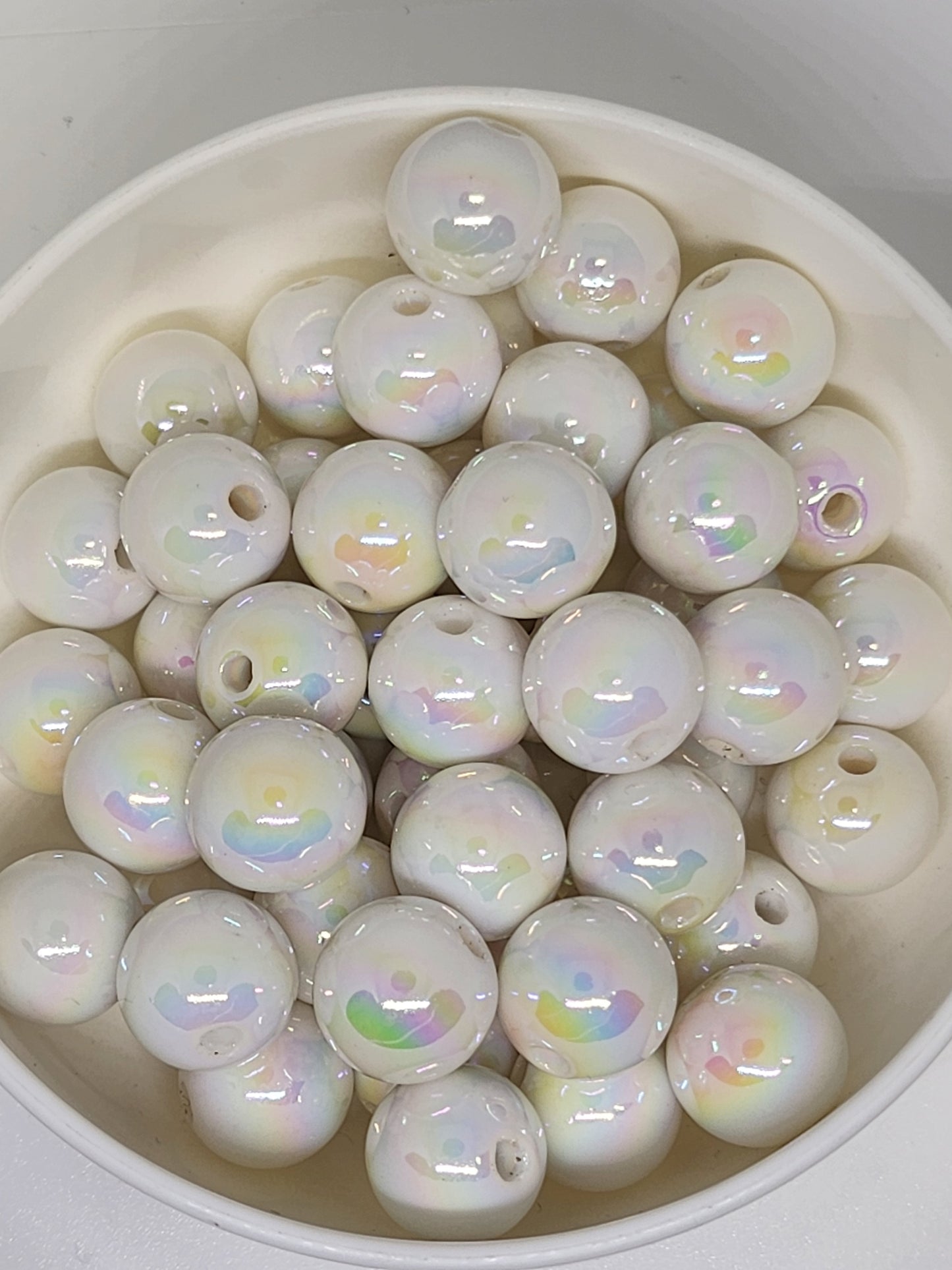 White mix acrylic beads