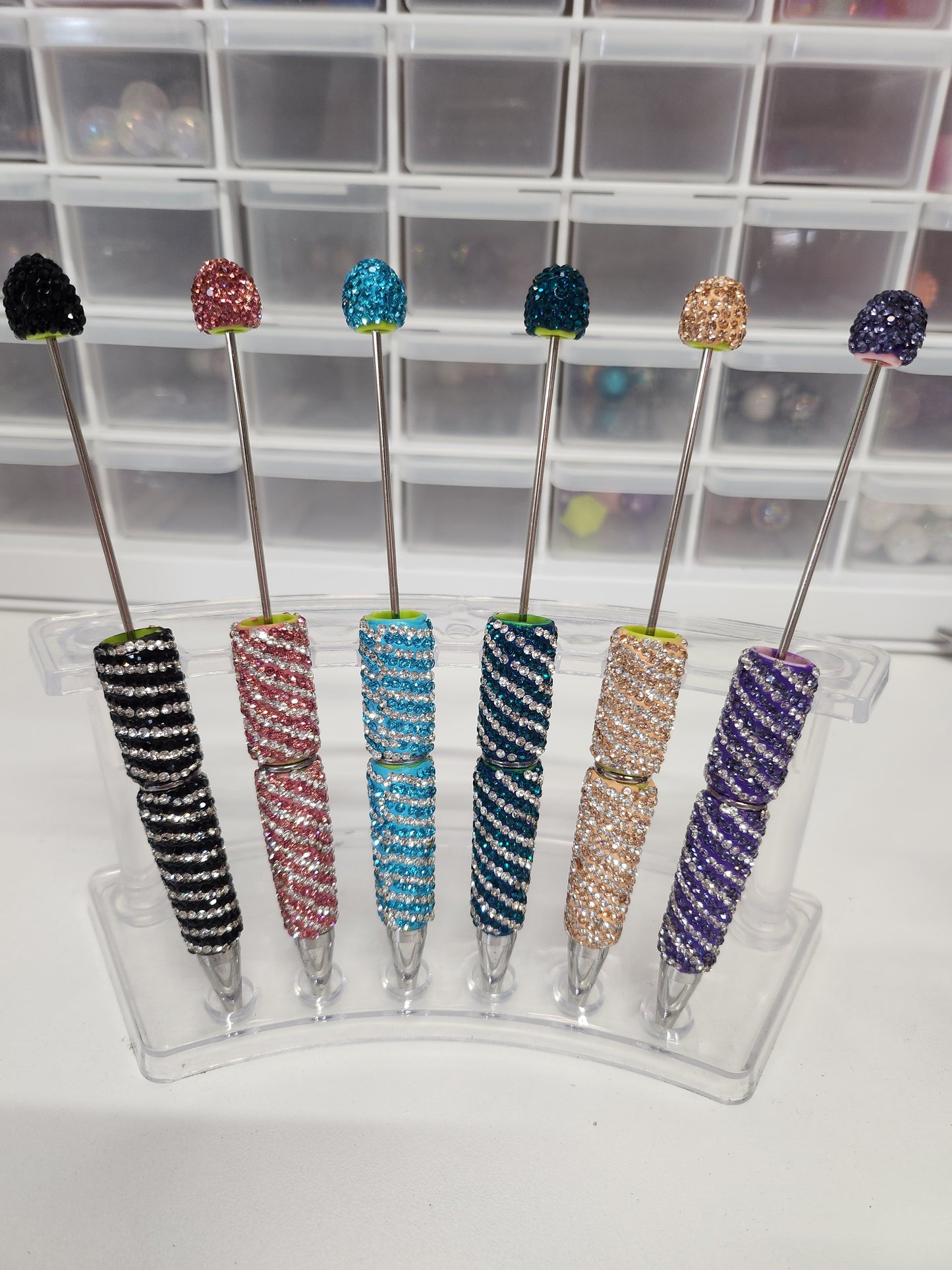 Rhinestone Striped pen