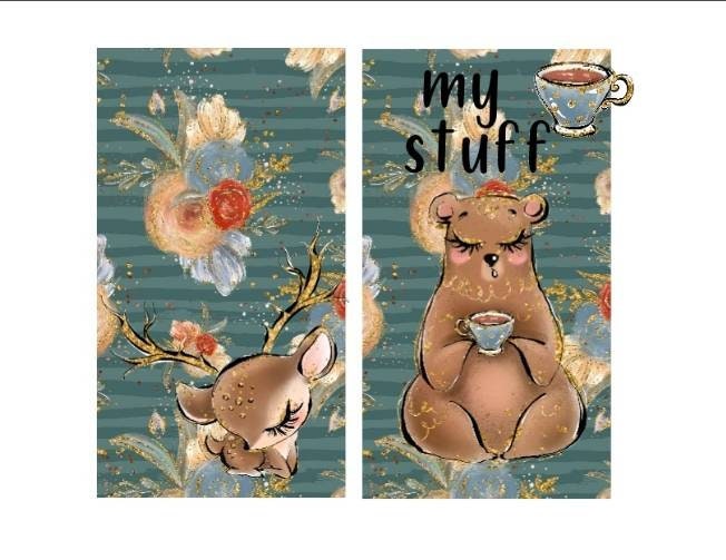 Fall Animals//Hobonichi weeks sticker pocket//envelope