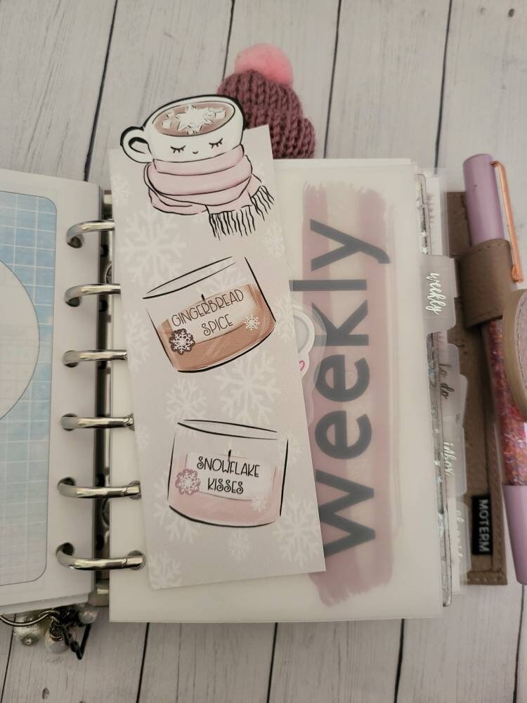 Pink Christmas//Holiday Planner Bookmark/ Page holder