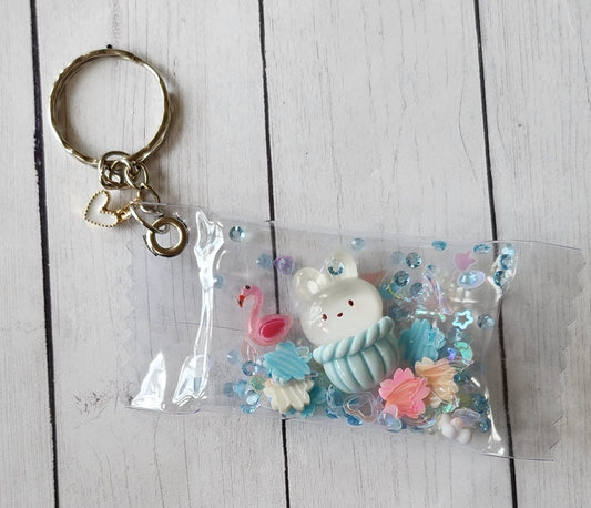 Cute bunny Keychain shakers//planner keychains