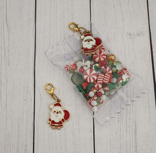 Santa keychain//planner clip