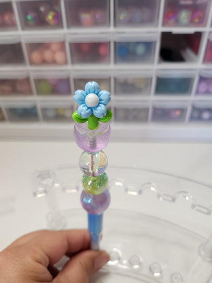 Blue flower topper pen