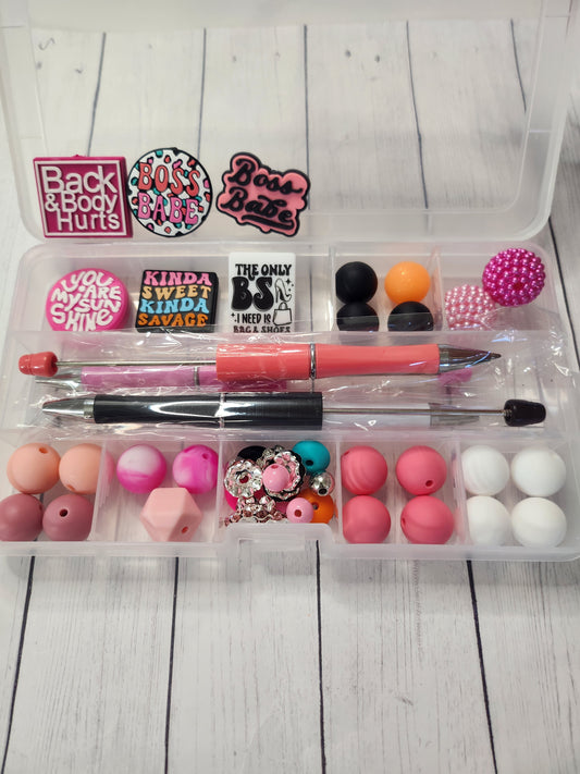 Phrases (pink) DIY pen kit