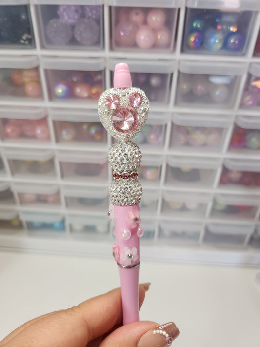 Pink jeweled mouse pen