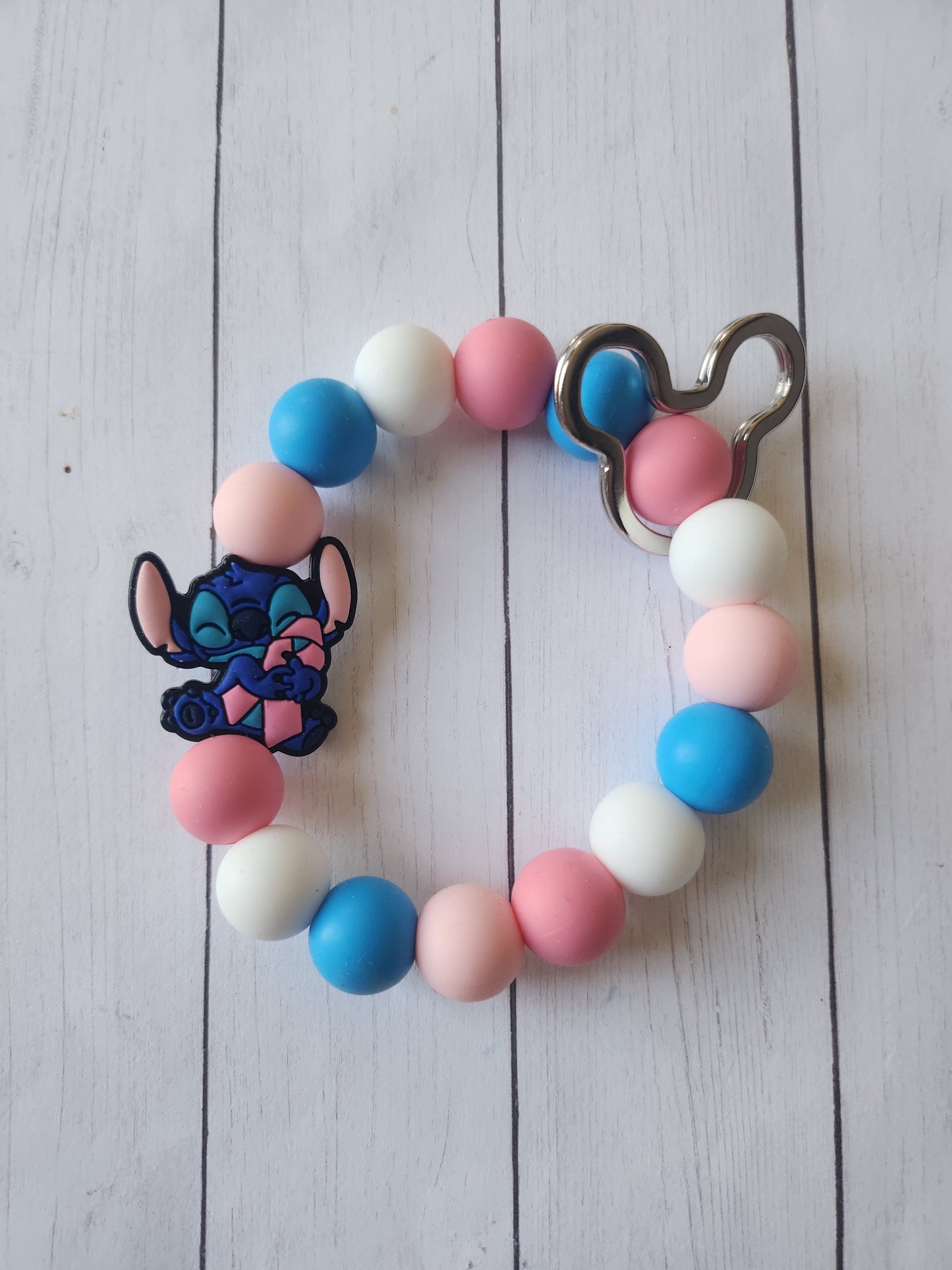 Stitch cancer awareness keychain wristlet