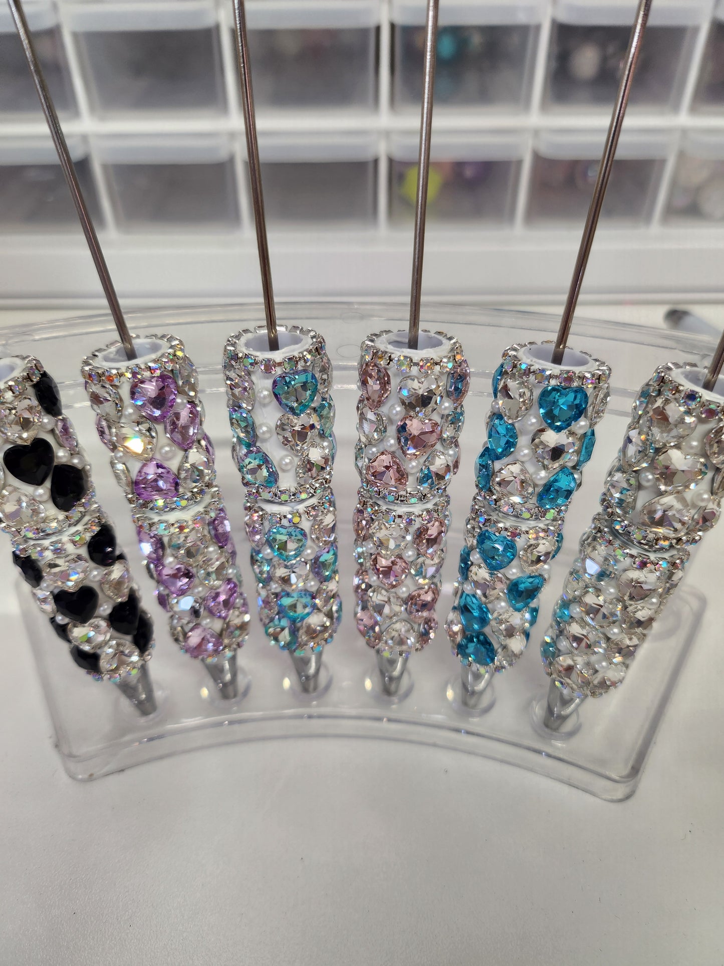 Rhinestone heart pen