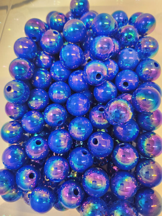 Blue acrylic beads