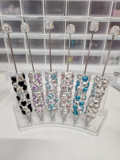 Rhinestone heart pen
