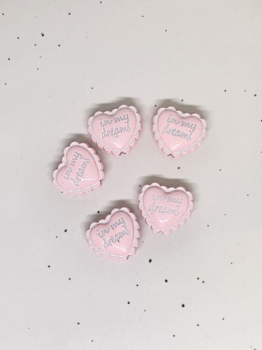 Pink Puffy Heart beads