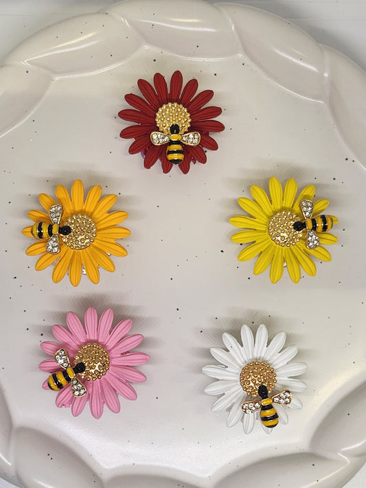 Flower w/Bee metal beads