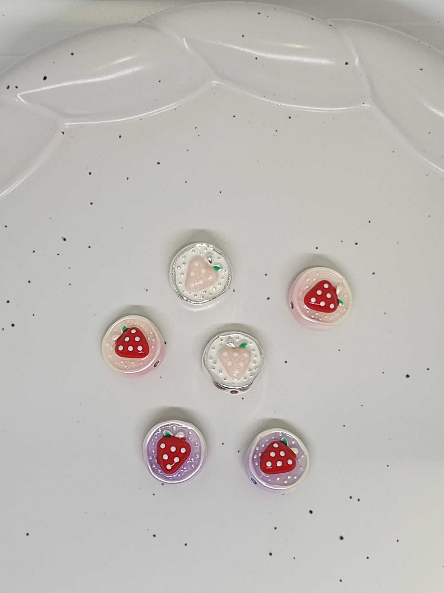 Strawberry metal bead