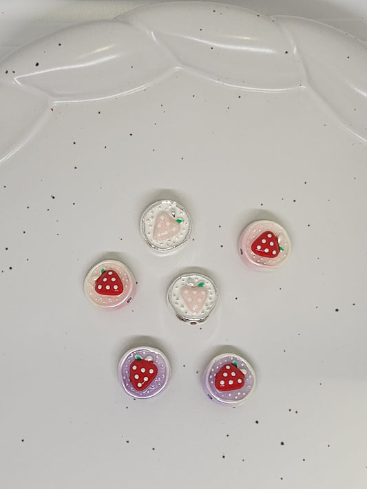 Strawberry metal bead