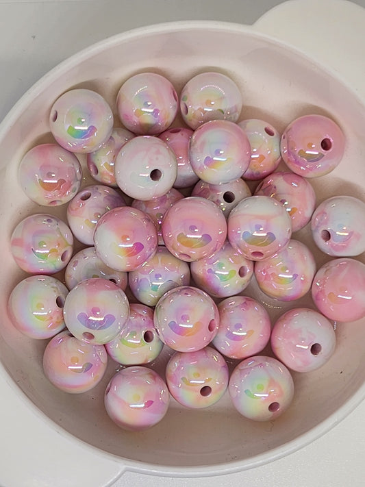Pink/white mix acrylic beads