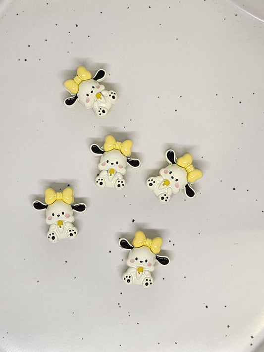 Dog w/bow bead