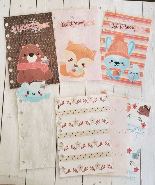 Winter woodland animals//Planner divider set