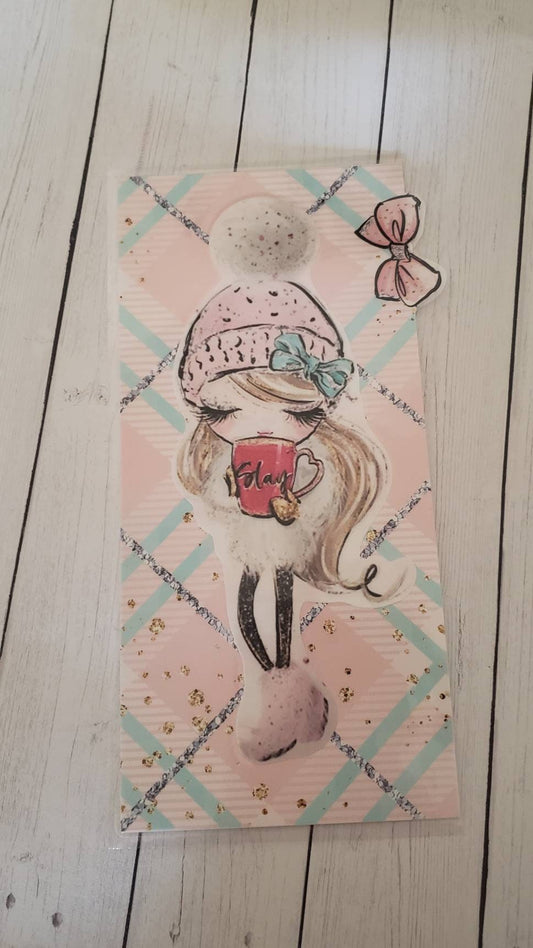 Winter girl Hobonichi weeks sticker pocket//envelope