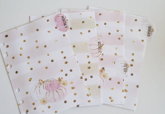 Pumpkin//Pink fall planner divider set
