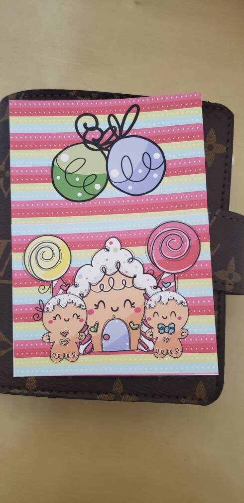 Planner rings pocket//sticker pocket//gingerbread