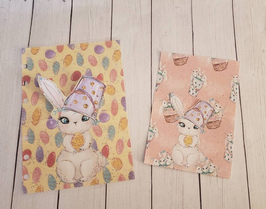 Planner rings pocket//sticker pocket//easter bunny