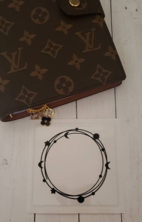 Adhesive vinyl celestial sticker pocket