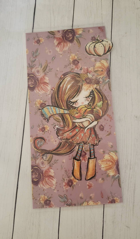Fall girl//Hobonichi weeks sticker pocket//envelope