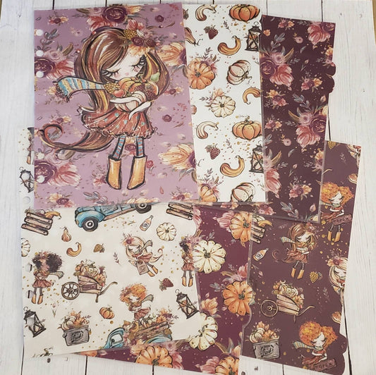 Fall girl Planner divider set