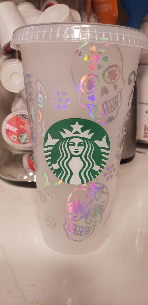 Starbucks cold cup//24 oz//venti//sugarskulls//reusable cup
