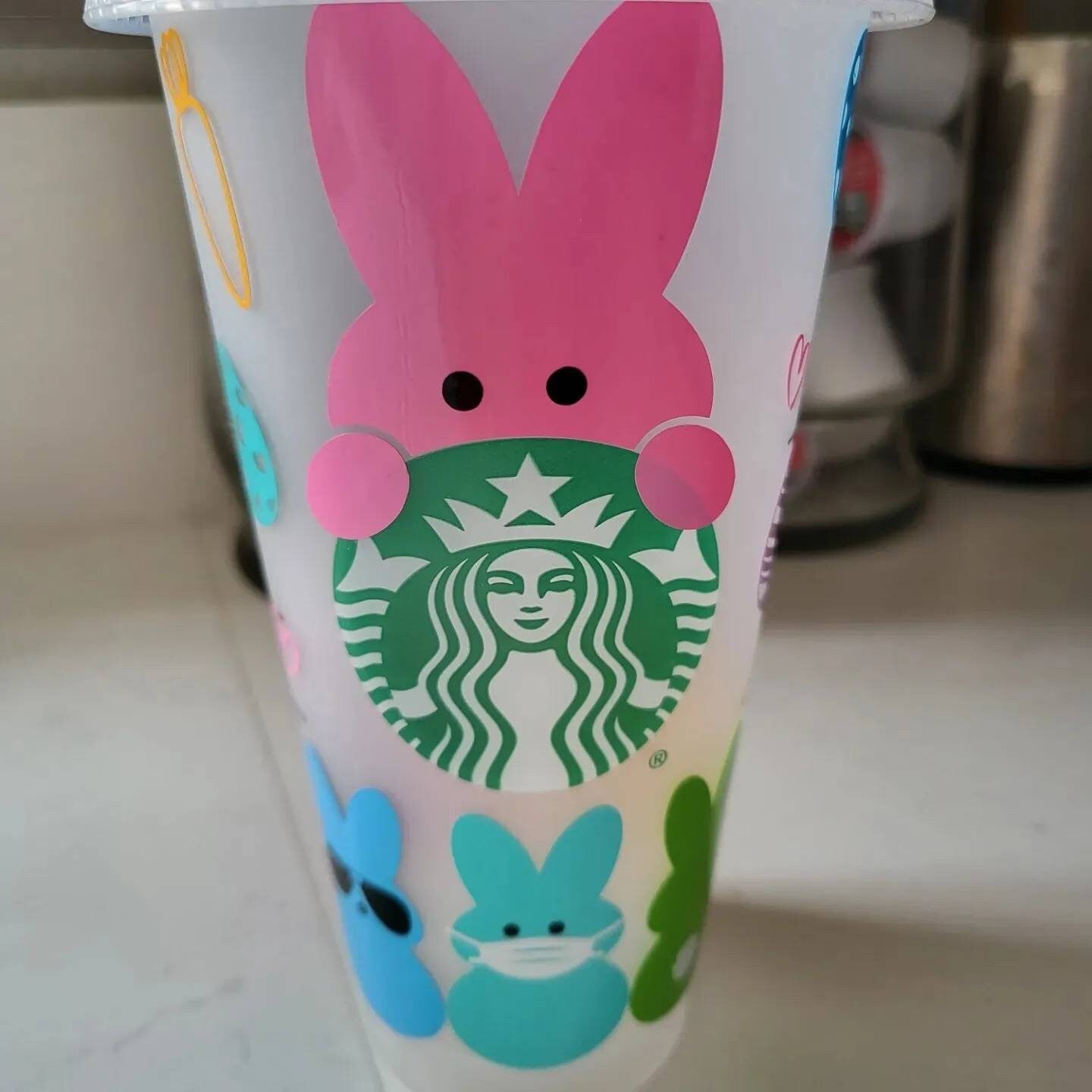 Starbucks cold cup//24 oz//venti//easterpeeps//reusable cup