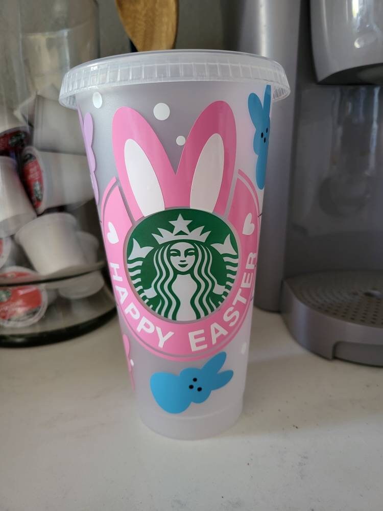 Starbucks cold cup//24 oz//venti//easterpeeps//happyeaster//reusable cup