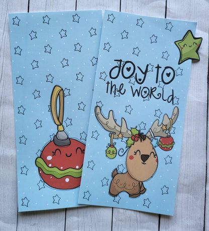 Christmas reindeer Hobonichi weeks sticker pocket//envelope