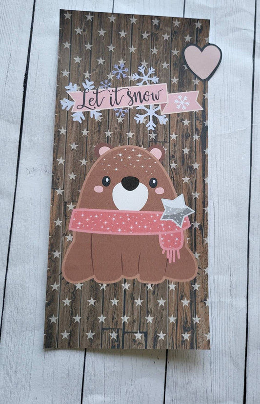 Winter bear Hobonichi weeks sticker pocket//envelope