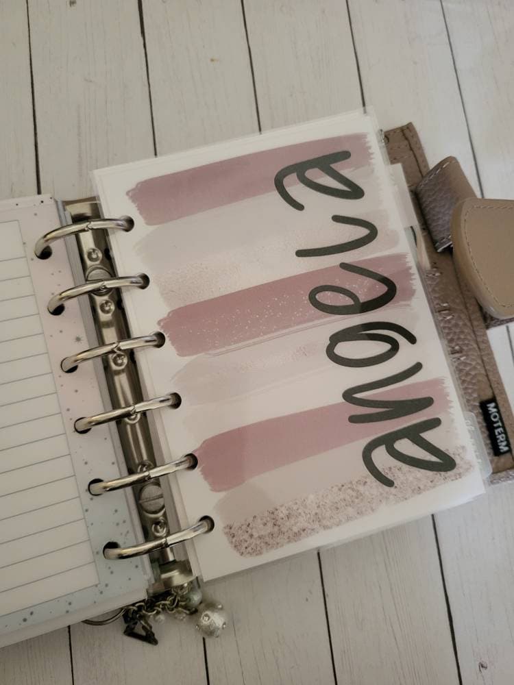 Nuetral//minimal//planner dashboard//brushstrokes//cover//personalize