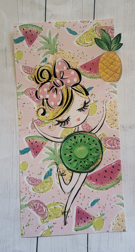 Summer kiwi girl Hobonichi weeks sticker pocket//envelope